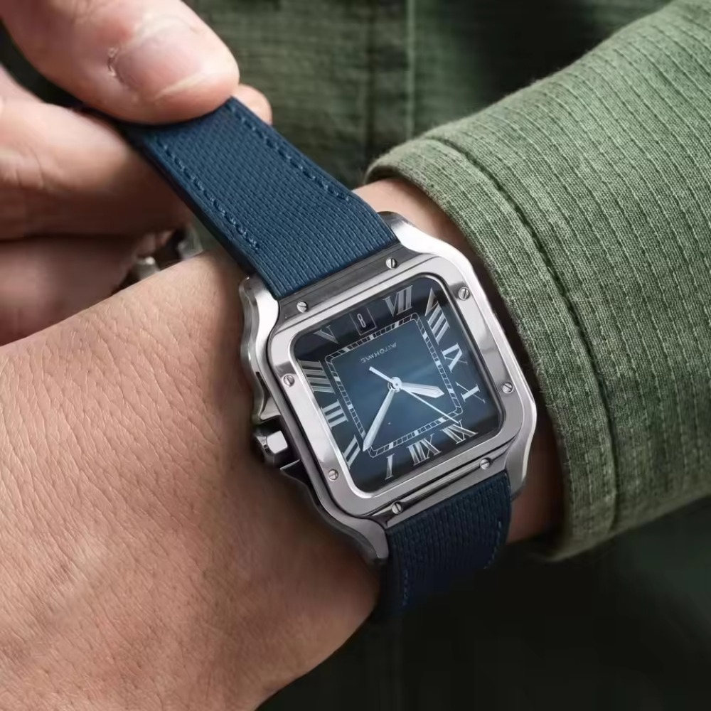 Cartier Watch Santos - Pulseira de relógio em borracha FKM