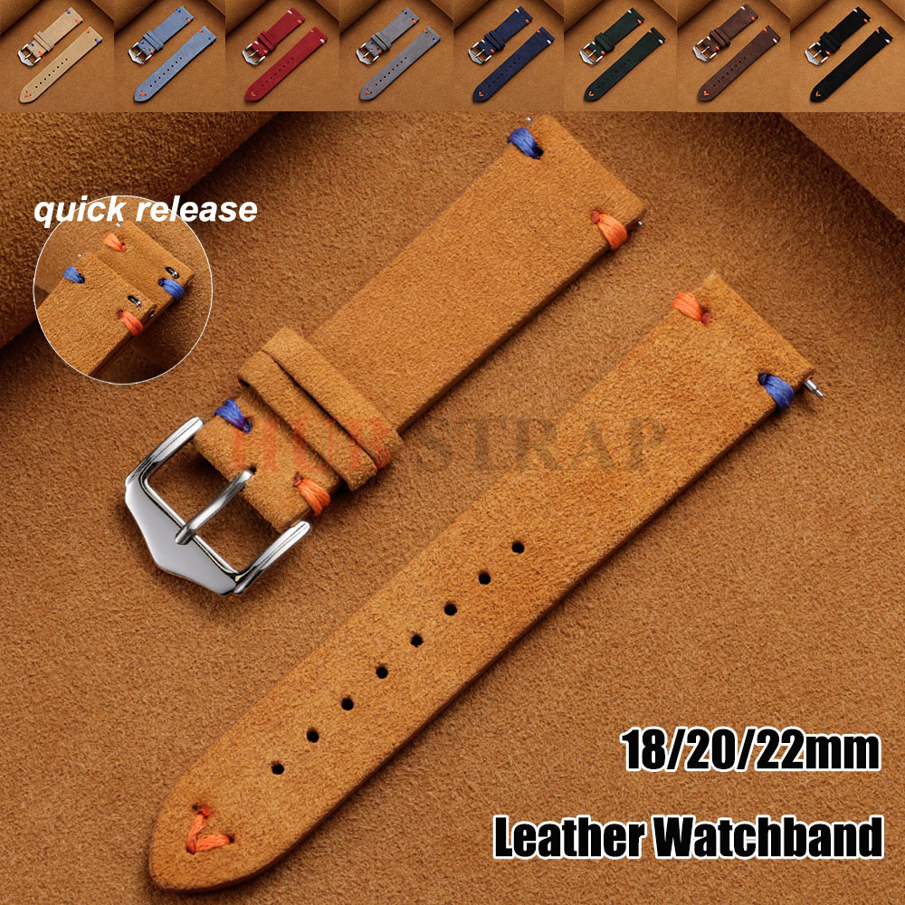 Suede Strap Watch - Pulseira de Couro Camurça 18mm 20mm